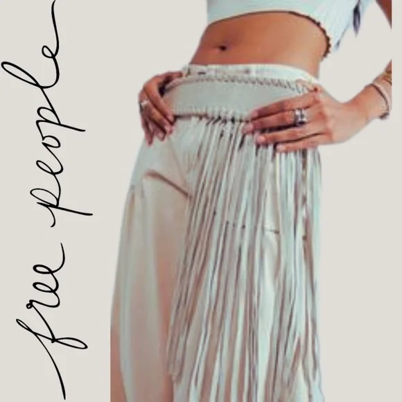NWOT Free People Jungleland Fringe Belt A710 Saltwater Fringe Belt – J10 Design main image 4